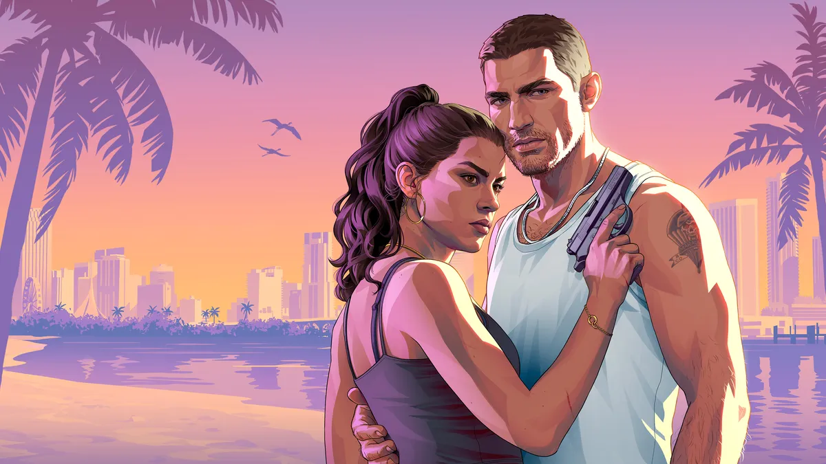 Jason Duval and Lucia Caminos, official GTA VI artwork, GTA 6 characters